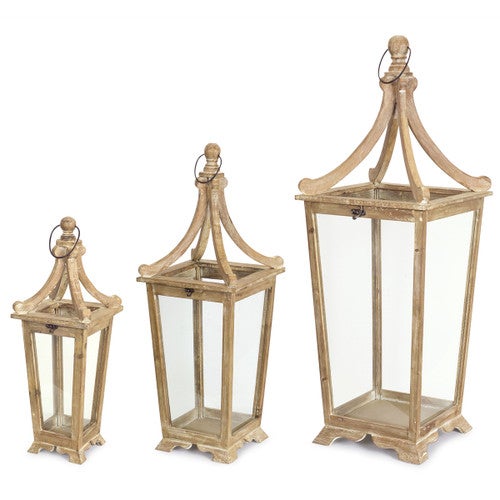 Elegant Wood Lanterns - Set of 3 - OUT OF STOCK UNTIL 06/18/2025
