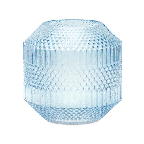 Diamond Blue Glass Vase - Large
