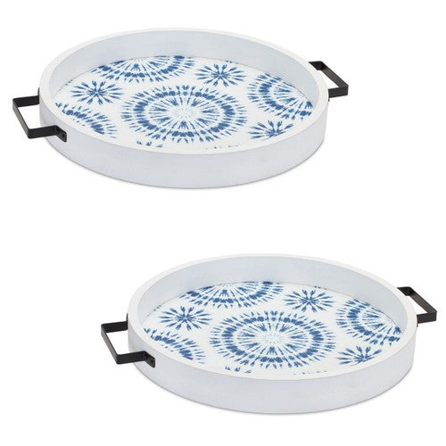 Blue Tie Dye Trays - Set of 2