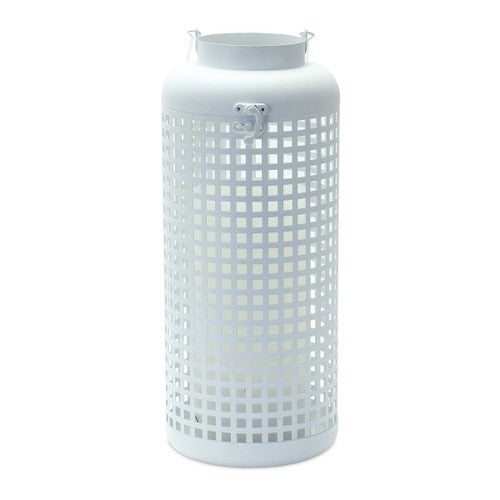 White Lattice Candle Holder