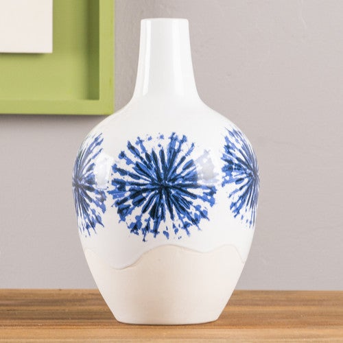 Blue Tie Dye Vase