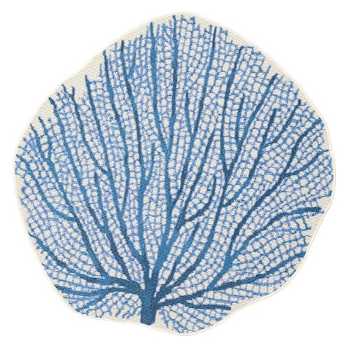 Coral Fan Navy Indoor/Outdoor Rug Collection