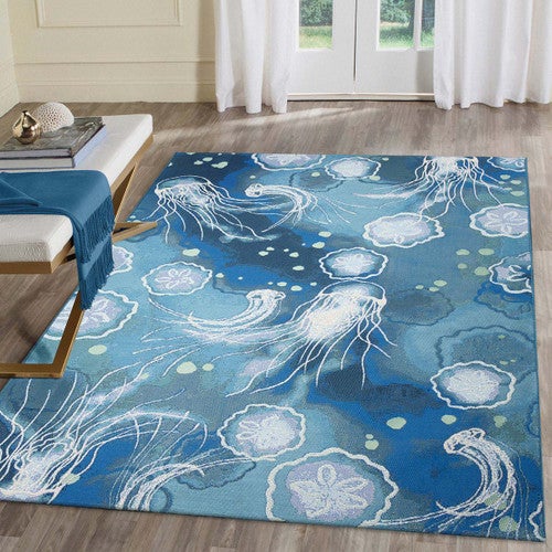 Flowing Jellyfish Indoor/Outdoor Rug - 8 x 10