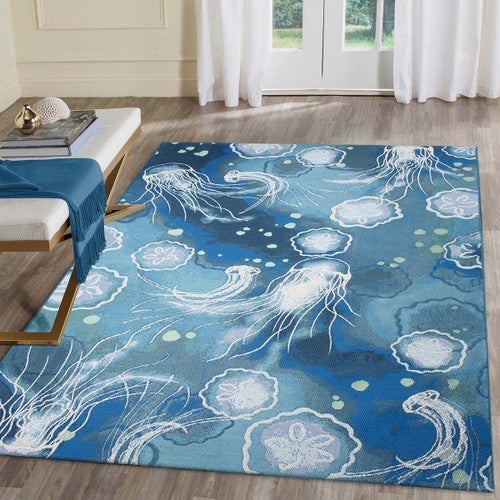 Flowing Jellyfish Indoor/Outdoor Rug - 7 x 9