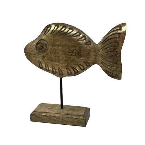 Golden Goldfish Carved Fish