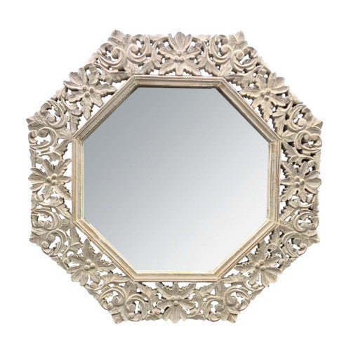 Seaside Floral Whitewashed Mirror