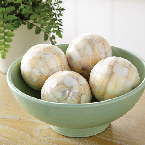 Mother of Pearl Decorative Balls - Set of 4