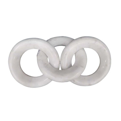 Marble Round Chain Trio - White