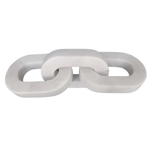 Marble Oval Cornered Chain Trio - White