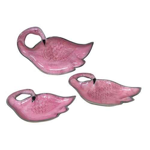 Feathered Flamingo Luau Serving Trays - Set of 3