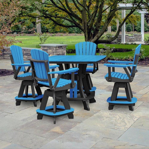 Aruba Square Table & Swivel Chair Set