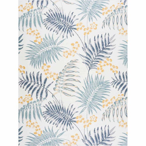 Palm Island Blue & Gold Indoor/Outdoor Rug - 5 x 7
