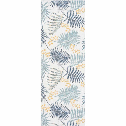 Palm Island Blue & Gold Indoor/Outdoor Rug - 2 x 8 - OUT OF STOCK UNTIL 07/09/2025