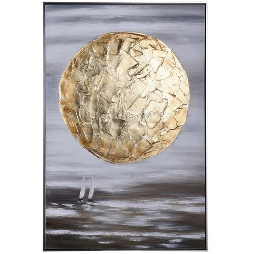 Golden Moonlit Waters Canvas Wall Art