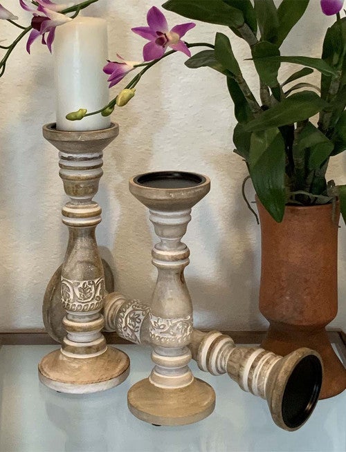 Driftwood Candle Holders - Set of 3
