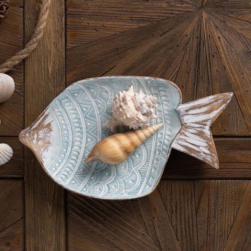 Weathered Etched Fish Bowl
