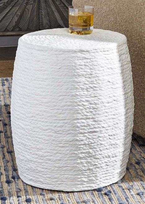 Montego White Accent Stool
