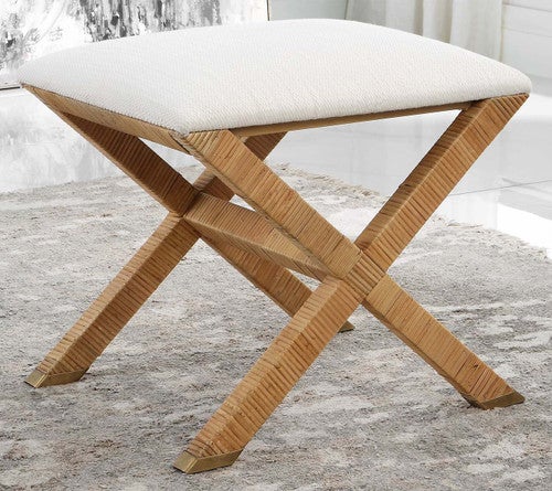 Nautical Rattan Bench