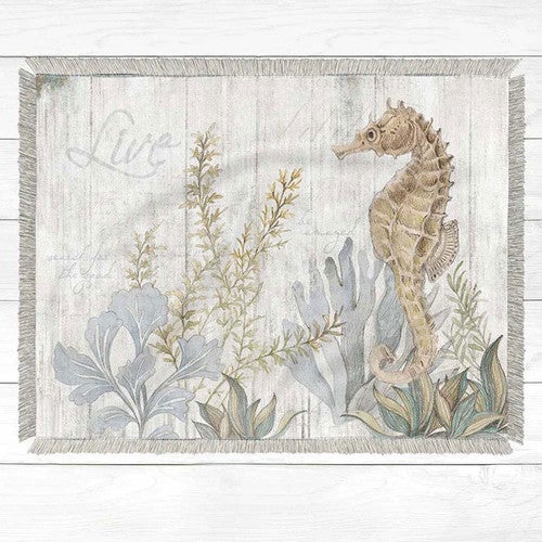 Serene Seahorse Throw - Small