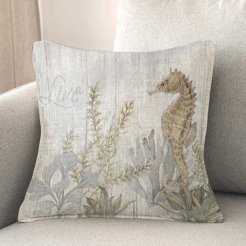 Serene Seahorse Pillow