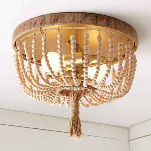 Beaded Coastal Flush Mount Light