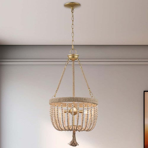 Beaded Coastal 3-Light Pendant Light