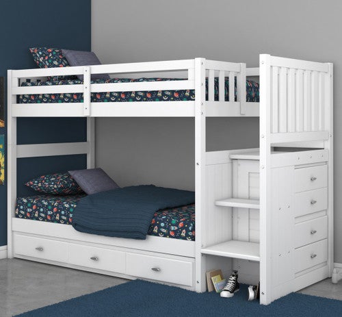 Serenity Twin/Twin Bunk Bed with Stairs & 7 Drawers - OUT OF STOCK UNTIL 05/29/2025