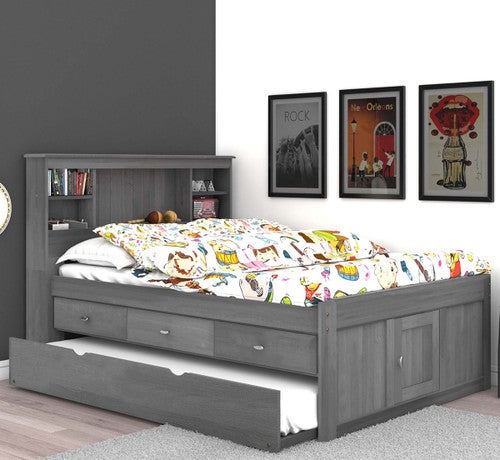 Tranquility Full Bookcase Bed with Twin Trundle & 3 Drawers - OUT OF STOCK UNTIL 05/02/2025