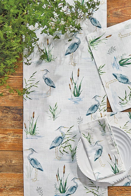 Seaside Heron Table Runner - 72 Inch
