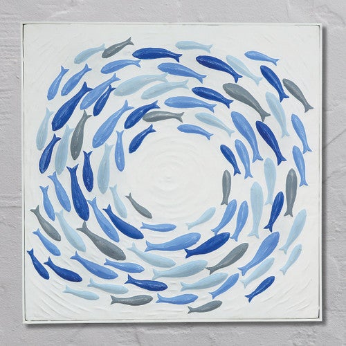 Coastal Fish Swirl Metal Wall Art - CLEARANCE