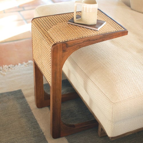 Sea Breeze Woven Cane Side Table
