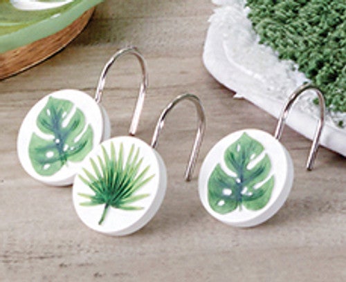 Paradise Palms Shower Curtain Hooks - Set of 12