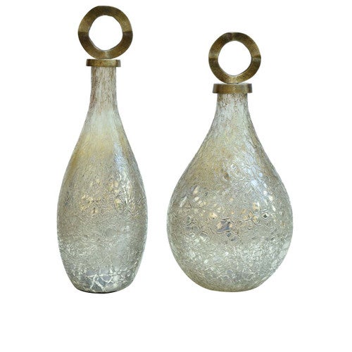 Coastal Worn Vase with Cover  - Set of 2