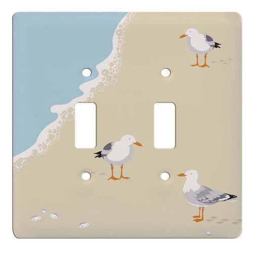 Three Seagulls Double Switch Plate