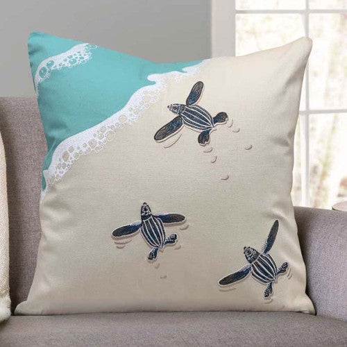 Scurrying Sea Turtles Pillow