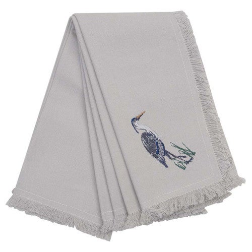 Gray Seabird Napkins - Set of 4