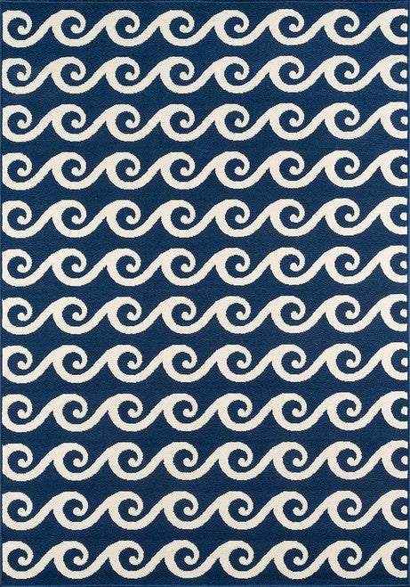 Sea Serenity Navy Indoor/Outdoor Rug - 9 x 13