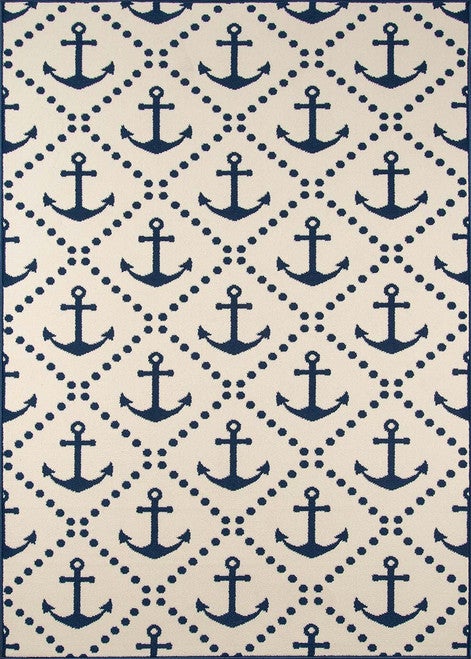 Anchors Away Ivory Indoor/Outdoor Rug - 5 x 8