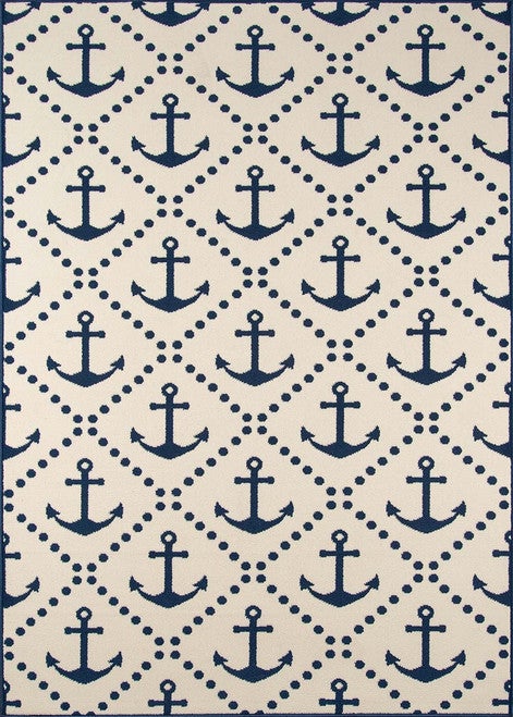 Anchors Away Ivory Indoor/Outdoor Rug - 7 x 10