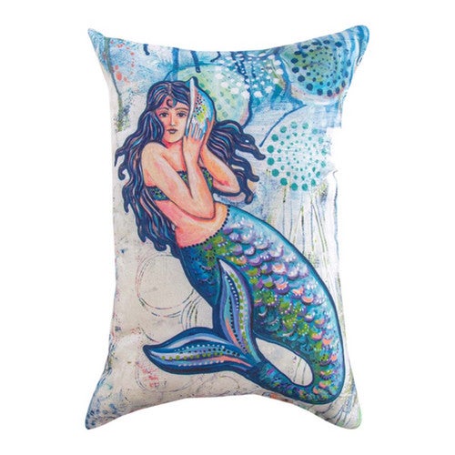 Aquatic Jewels Indoor/Outdoor Pillow - Mermaid