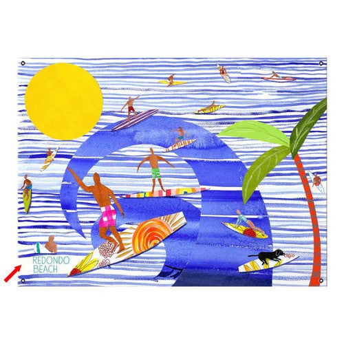 Surfers on the Waves Personalized Wall Art