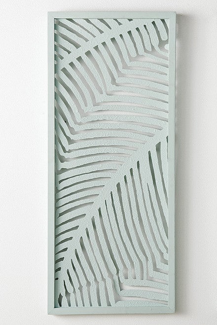 Blue Tropics Palm I Wood Wall Hanging