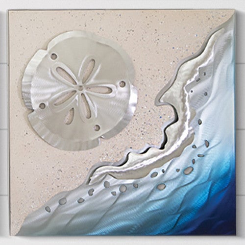 Caribbean Shore Sand Dollar Metal Wall Art