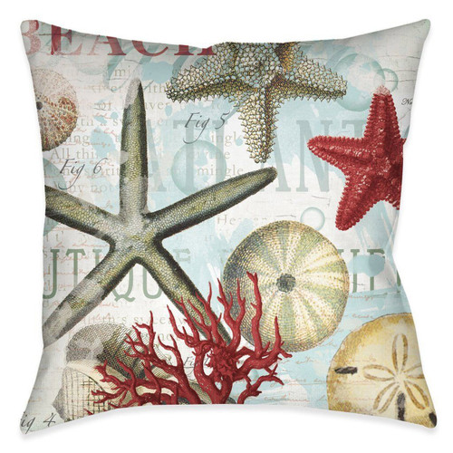 Beach Starfish 18 x 18 Outdoor Pillow