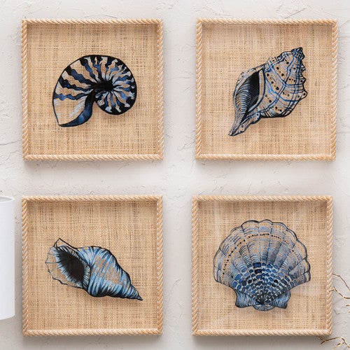 Indigo Burlap Framed Wall Art - CLEARANCE