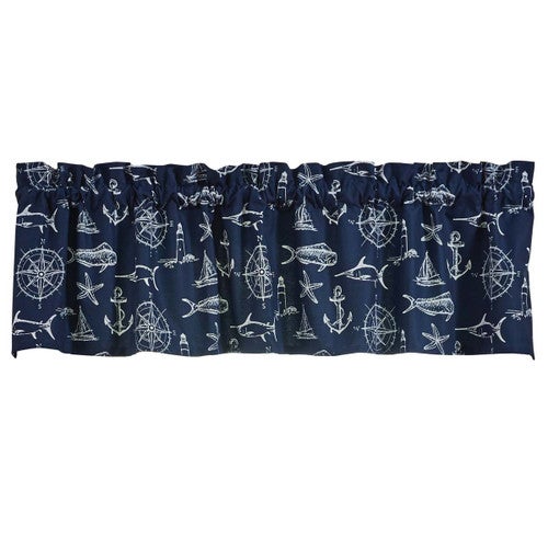 Nautical Navigator Navy Valance