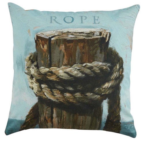 Weathered Dock Post Pillow with Feather Insert