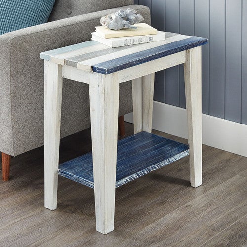 Abalone Stripe Rectangle End Table