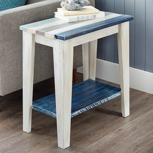Abalone Stripe Rectangle End Table