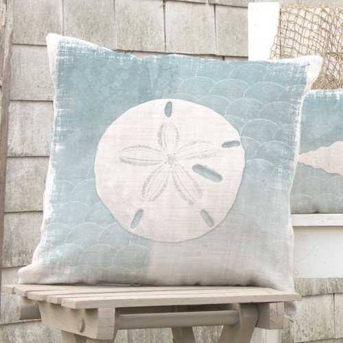 Whitewashed Sand Dollar Pillow - OUT OF STOCK